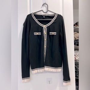 black white cardigan from Mango vintage style